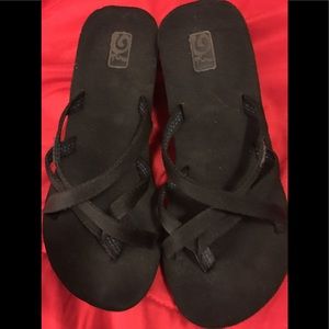 Black Teva wedges